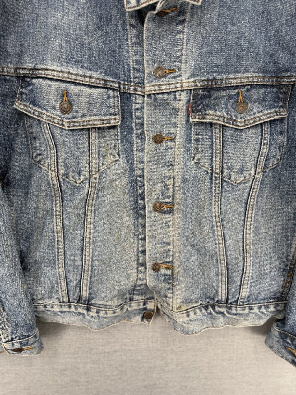 Vtg 90s Levis Blue Denim Jean Trucker Jacket Type 3 Mens L 70598 4891 Y2K - Picture 4 of 9